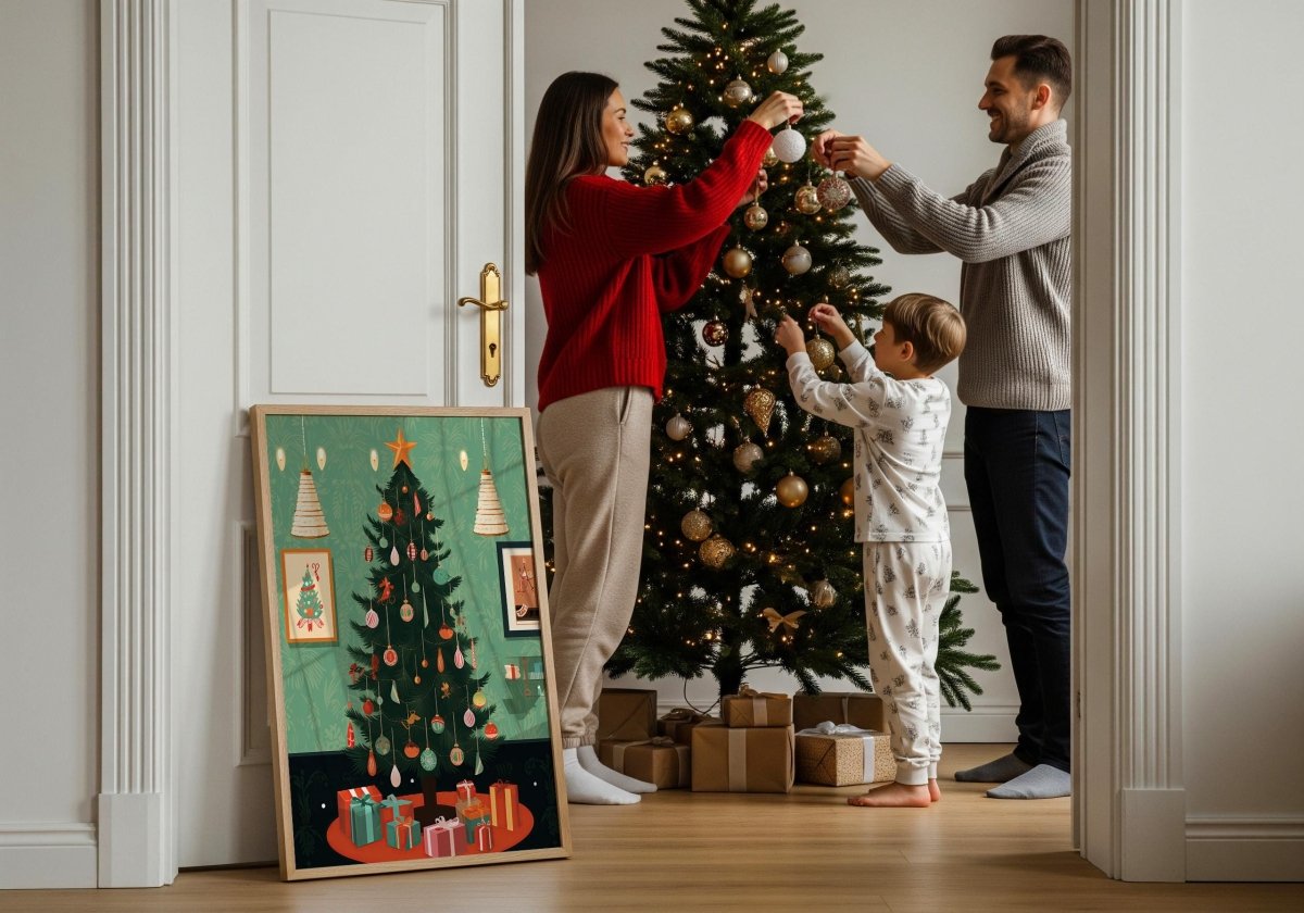 Weihnachtsbaum Poster · Festliche Weihnachtsdeko · Geschenkidee · Skandinavische Weihnachtsdeko · Dekoprint ohne Rahmen - justgoodmood