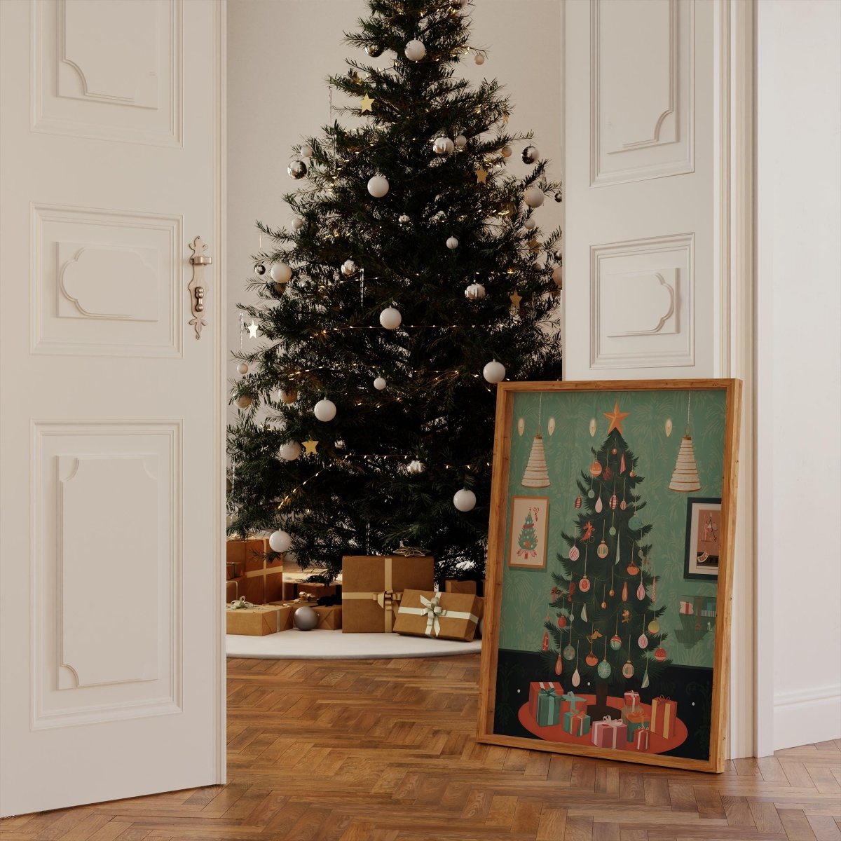 Weihnachtsbaum Poster · Festliche Weihnachtsdeko · Geschenkidee · Skandinavische Weihnachtsdeko · Dekoprint ohne Rahmen - justgoodmood