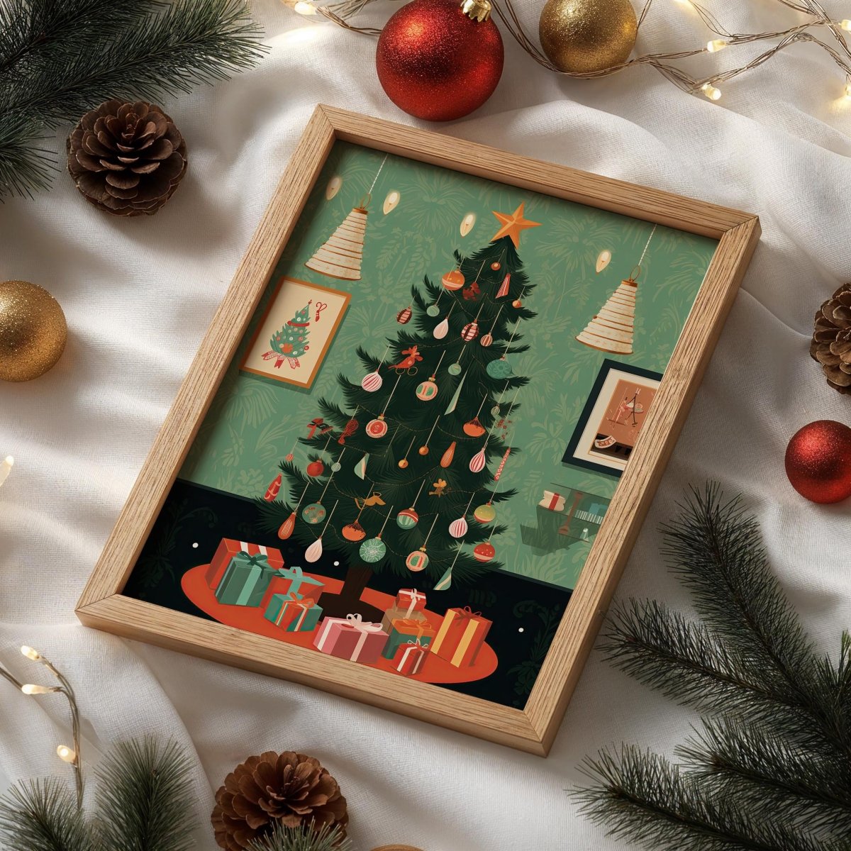 Weihnachtsbaum Poster · Festliche Weihnachtsdeko · Geschenkidee · Skandinavische Weihnachtsdeko · Dekoprint ohne Rahmen - justgoodmood