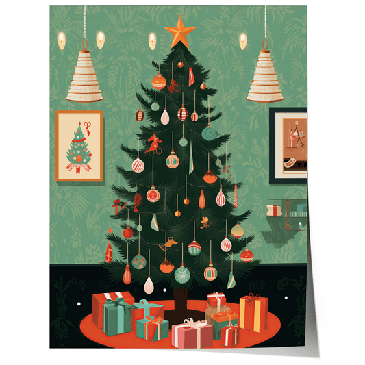 Weihnachtsbaum Poster · Festliche Weihnachtsdeko · Geschenkidee · Skandinavische Weihnachtsdeko · Dekoprint ohne Rahmen - justgoodmood