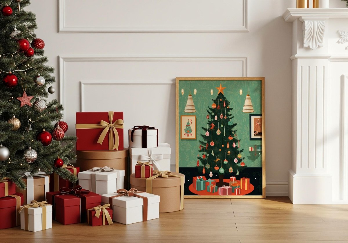 Weihnachtsbaum Poster · Festliche Weihnachtsdeko · Geschenkidee · Skandinavische Weihnachtsdeko · Dekoprint ohne Rahmen - justgoodmood
