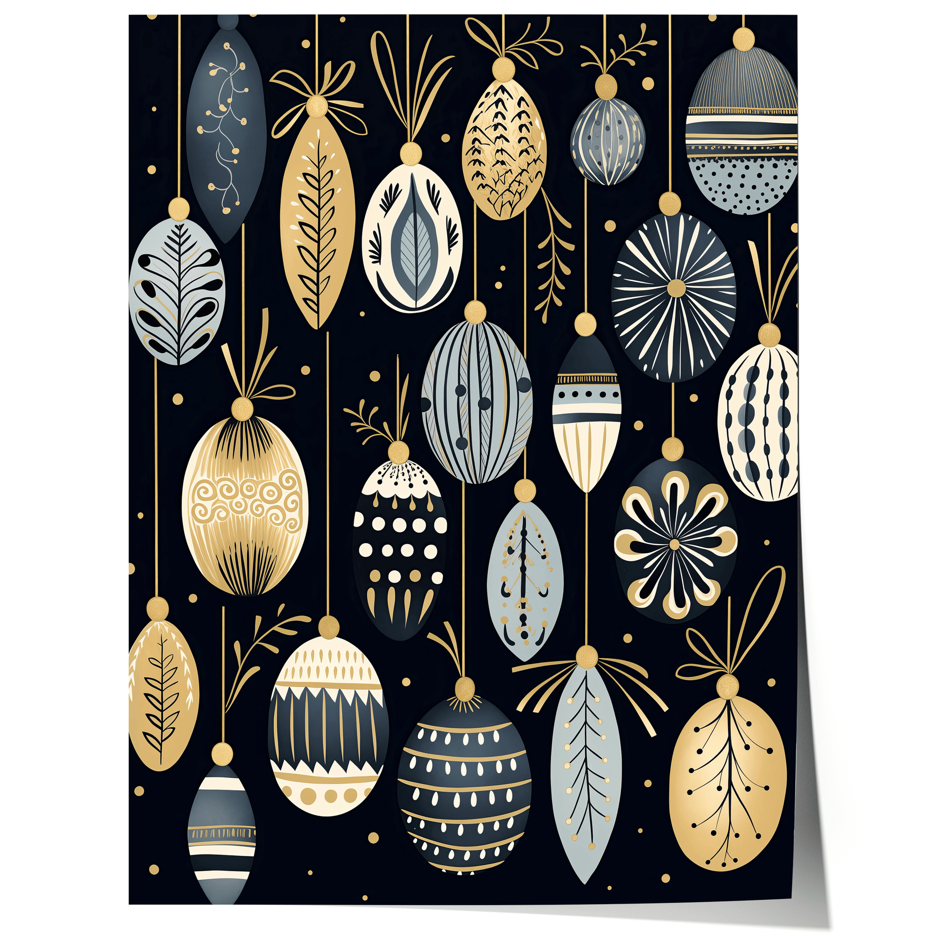 Weihnachtskugeln Poster · Geschenkidee für Weihnachtsliebhaber · Skandinavische Weihnachtsdeko · Dekoprint ohne Rahmen - justgoodmood