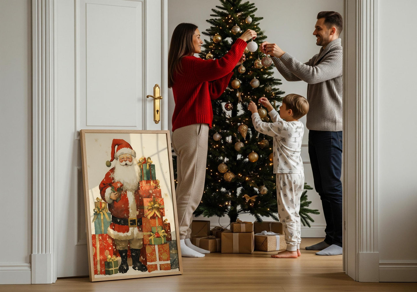 Weihnachtsmann Poster · Geschenkidee für Weihnachtsliebhaber · Dekoprint ohne Rahmen - justgoodmood