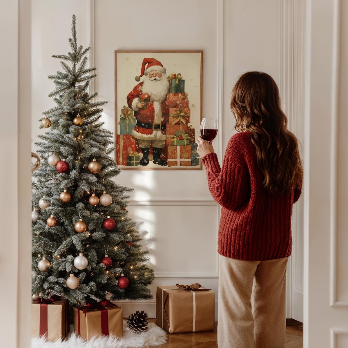 Weihnachtsmann Poster · Geschenkidee für Weihnachtsliebhaber · Dekoprint ohne Rahmen - justgoodmood