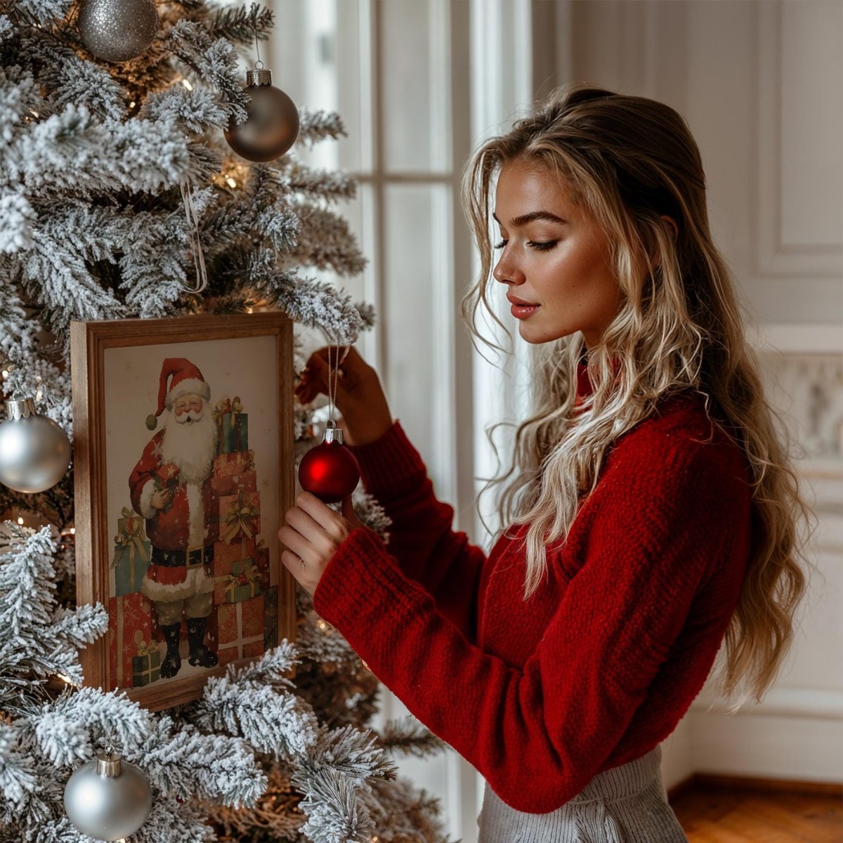 Weihnachtsmann Poster · Geschenkidee für Weihnachtsliebhaber · Dekoprint ohne Rahmen - justgoodmood