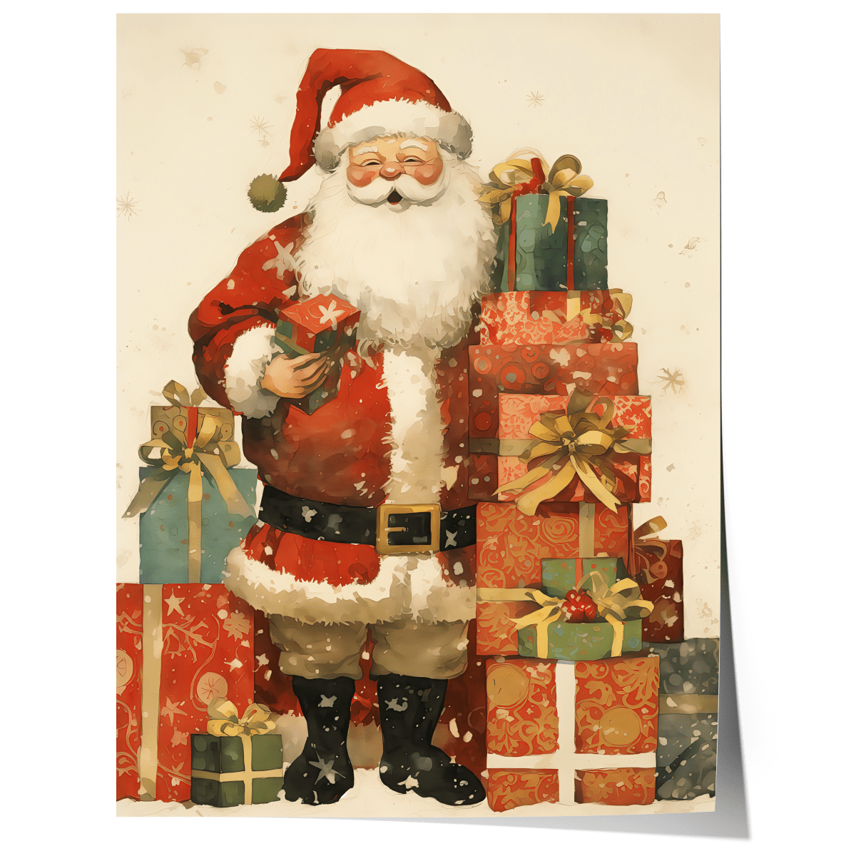 Weihnachtsmann Poster · Geschenkidee für Weihnachtsliebhaber · Dekoprint ohne Rahmen - justgoodmood