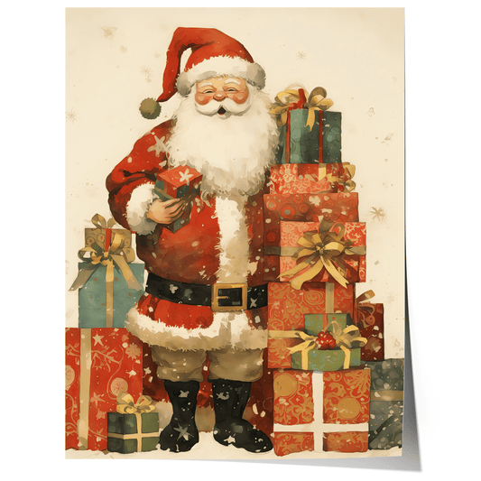 Weihnachtsmann Poster · Geschenkidee für Weihnachtsliebhaber · Dekoprint ohne Rahmen - justgoodmood