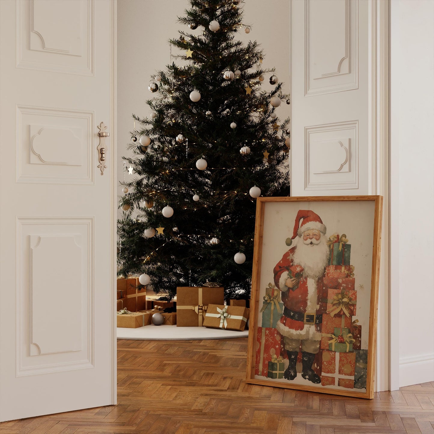 Weihnachtsmann Poster · Geschenkidee für Weihnachtsliebhaber · Dekoprint ohne Rahmen - justgoodmood