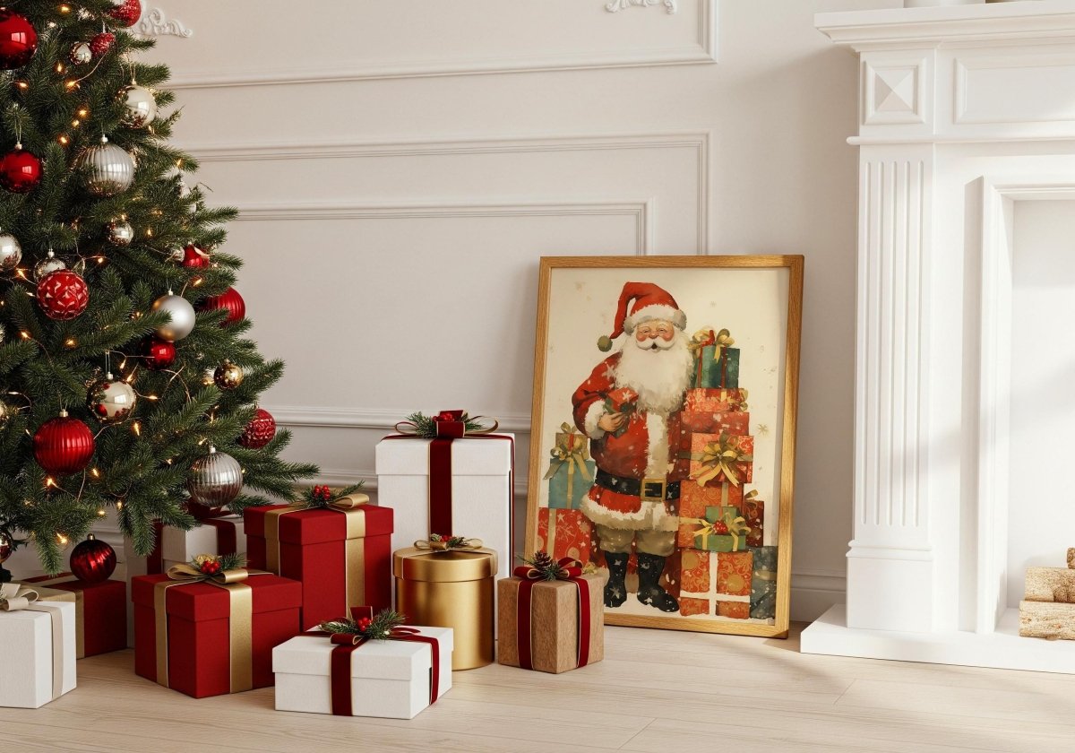 Weihnachtsmann Poster · Geschenkidee für Weihnachtsliebhaber · Dekoprint ohne Rahmen - justgoodmood