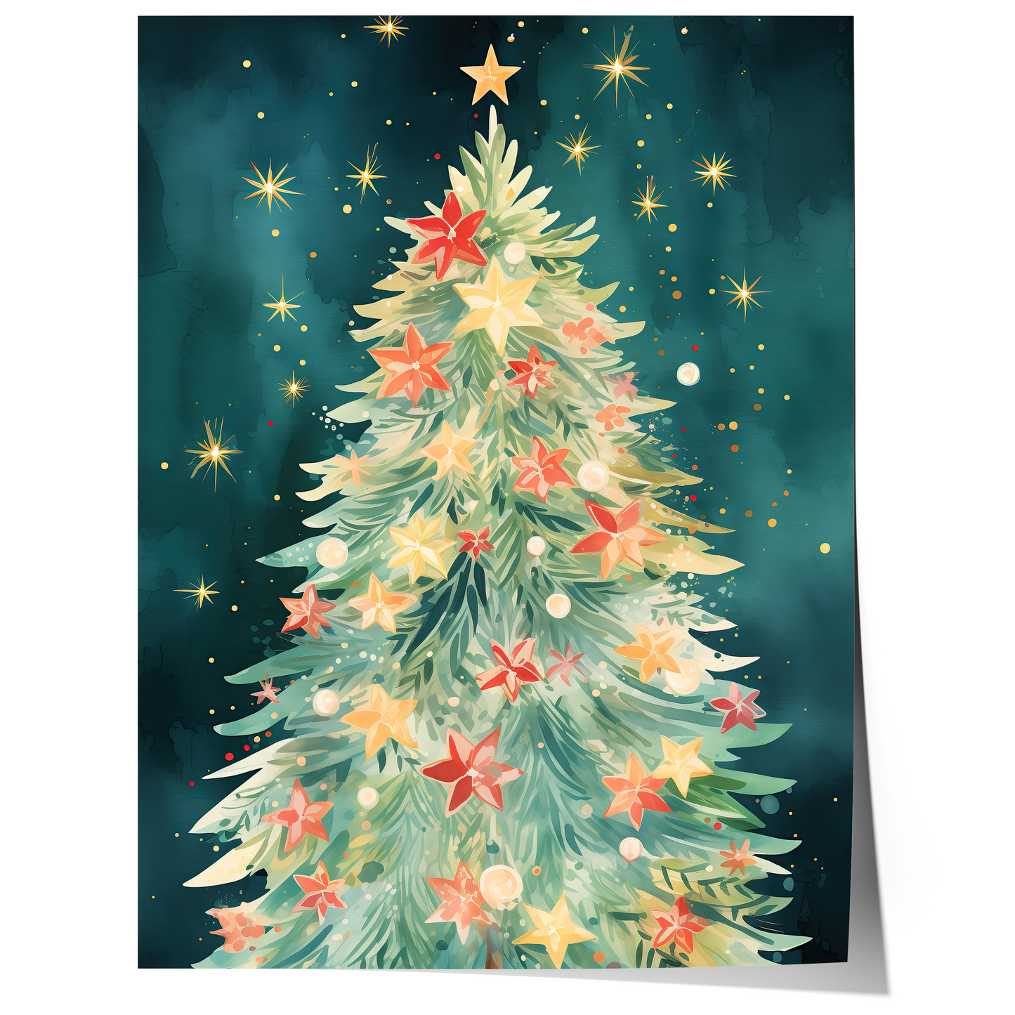 Tanne Weihnachts Poster · Geschenkidee für Weihnachtsliebhaber · Dekoprint ohne Rahmen