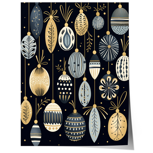 Weihnachtskugeln Poster · Geschenkidee für Weihnachtsliebhaber · Skandinavische Weihnachtsdeko · Dekoprint ohne Rahmen