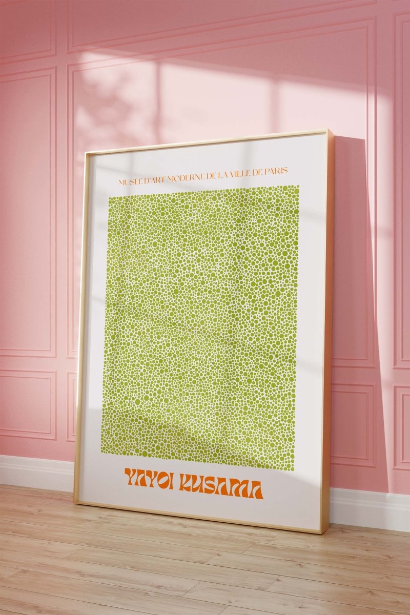 Yayoi Kusama Poster · Grüne Punkte Muster · Japanische Zeitgenössische Kunst · Print ohne Rahmen - justgoodmood