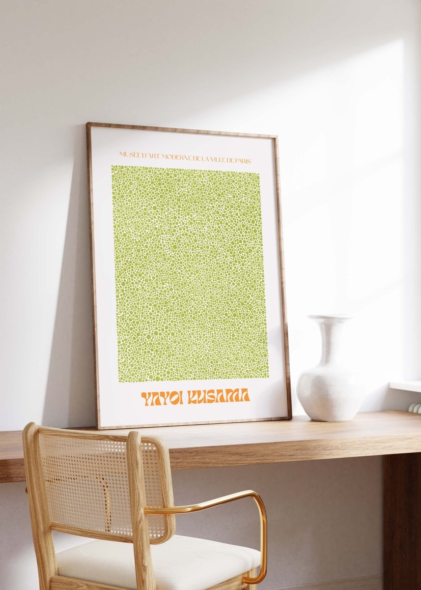 Yayoi Kusama Poster · Grüne Punkte Muster · Japanische Zeitgenössische Kunst · Print ohne Rahmen - justgoodmood