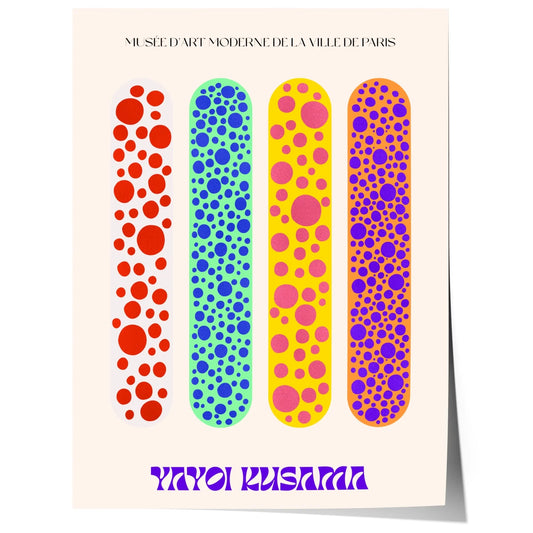 Yayoi Kusama Poster · Polka Dots Ausstellung · Moderne Pop Art im japanischen Stil · Print ohne Rahmen - justgoodmood