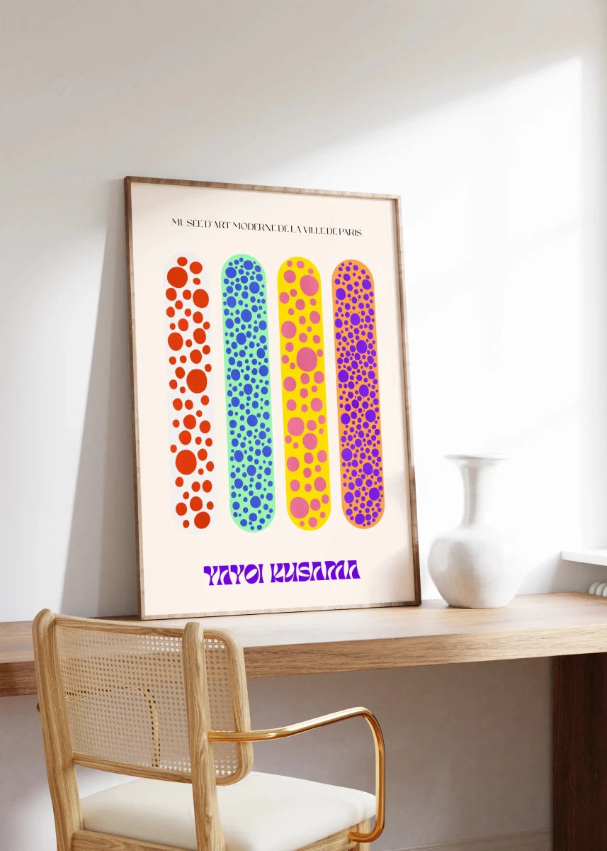 Yayoi Kusama Poster · Polka Dots Ausstellung · Moderne Pop Art im japanischen Stil · Print ohne Rahmen - justgoodmood