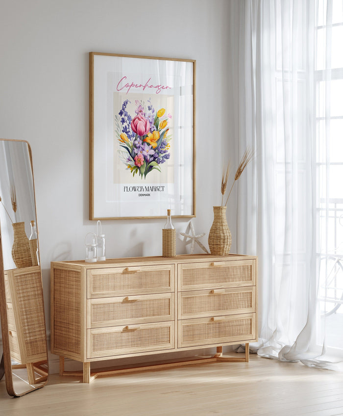 Copenhagen Flower Market Poster – Premium Baumwolle