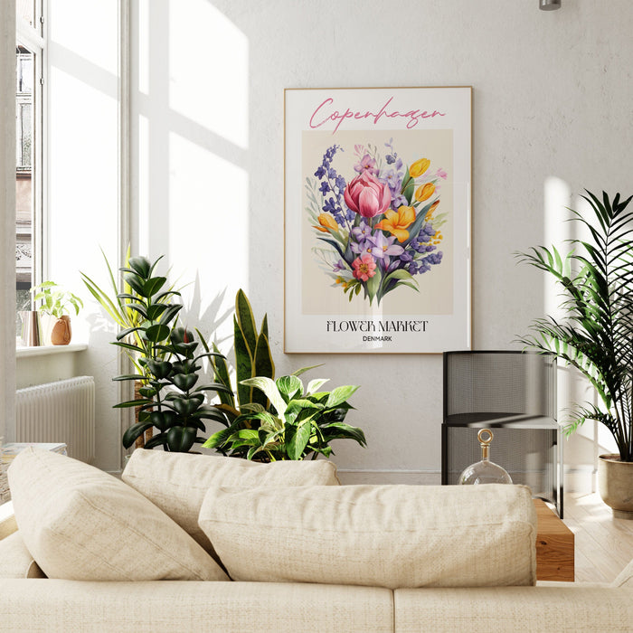 Copenhagen Flower Market Poster – Premium Baumwolle
