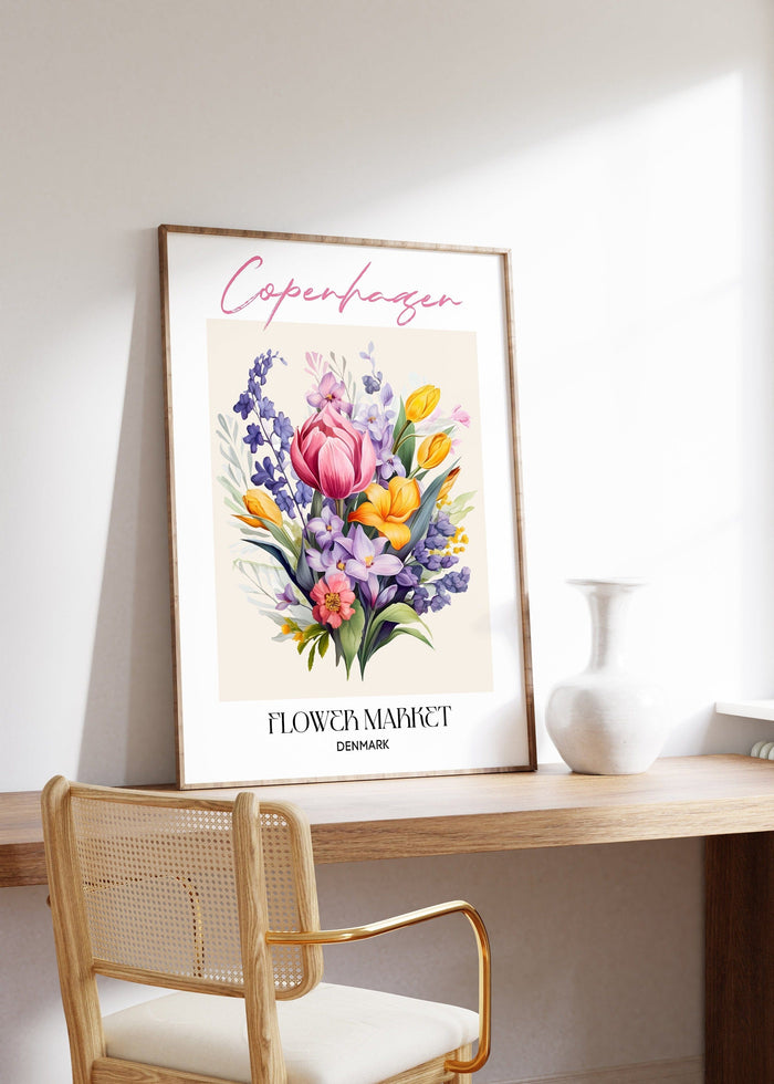 Copenhagen Flower Market Poster – Premium Baumwolle