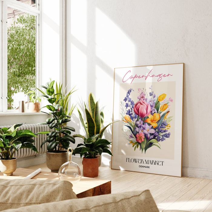 Copenhagen Flower Market Poster – Premium Baumwolle