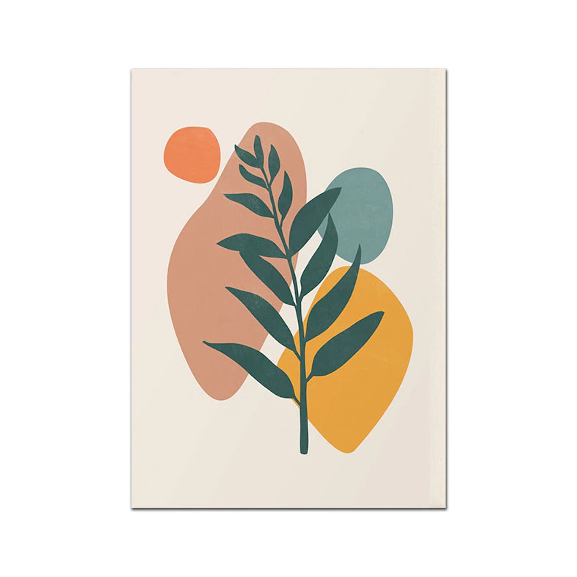 Zeitgenössisches Wandbild mit Pflanzenmotiv und sanften Farbtönen, erhältlich bei justgoodmood, für einen harmonischen Wohnraum.