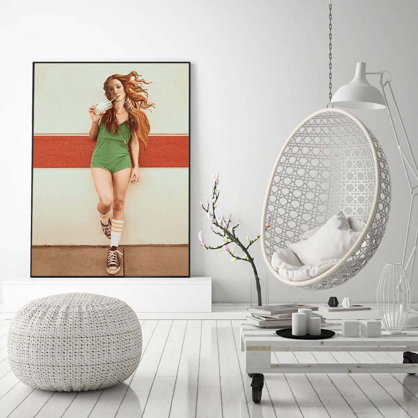 Poster Sport Mädchen trinkt Milkshake | Bilder Wohnzimmer | Wandbilder Schlafzimmer | Deko Print ohne Rahmen |