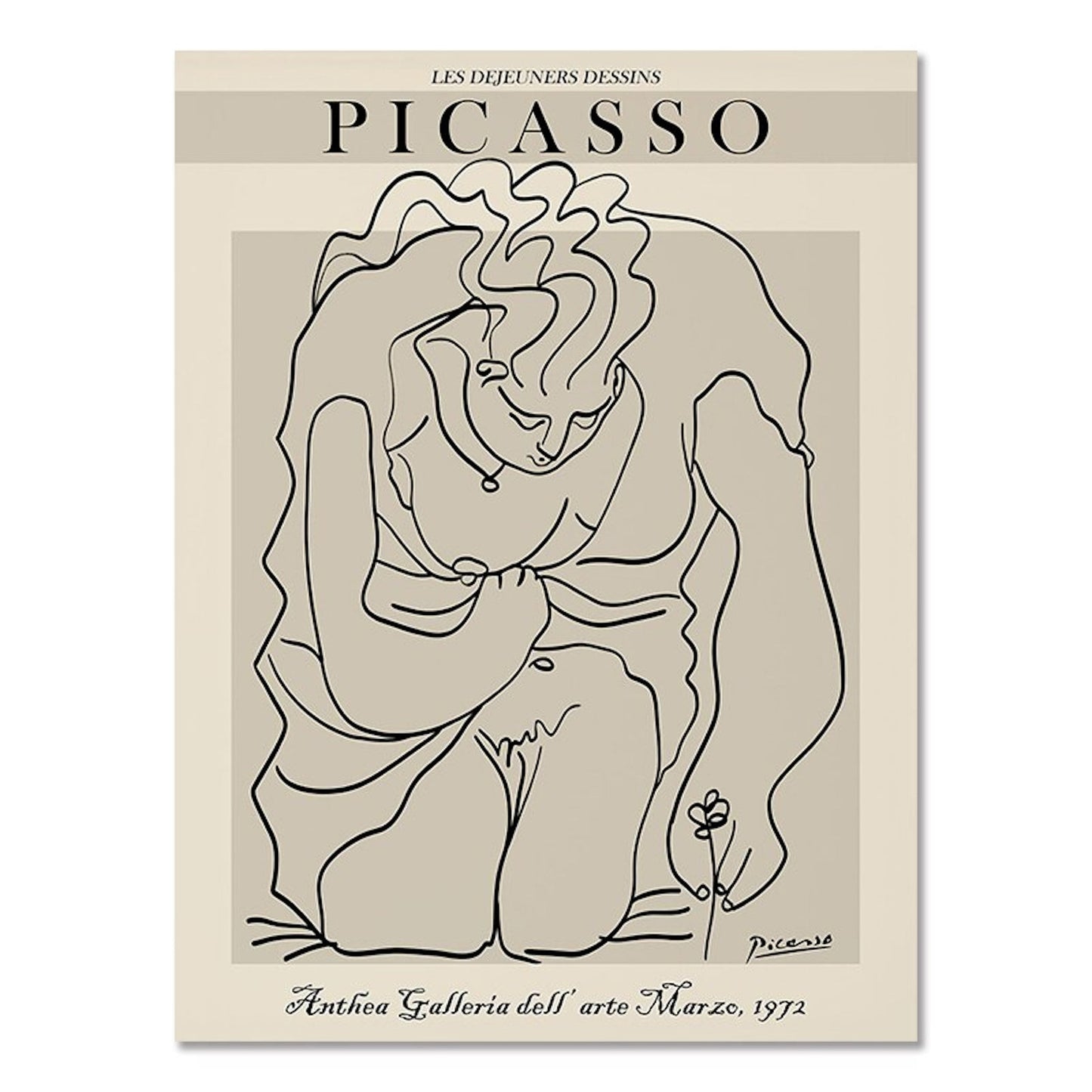 Poster Picasso Matisse Museum Abstrakt Retro Porträt  | Bilder Wohnzimmer | Wandbilder Schlafzimmer | Deko Print ohne Rahmen | Bilder Set