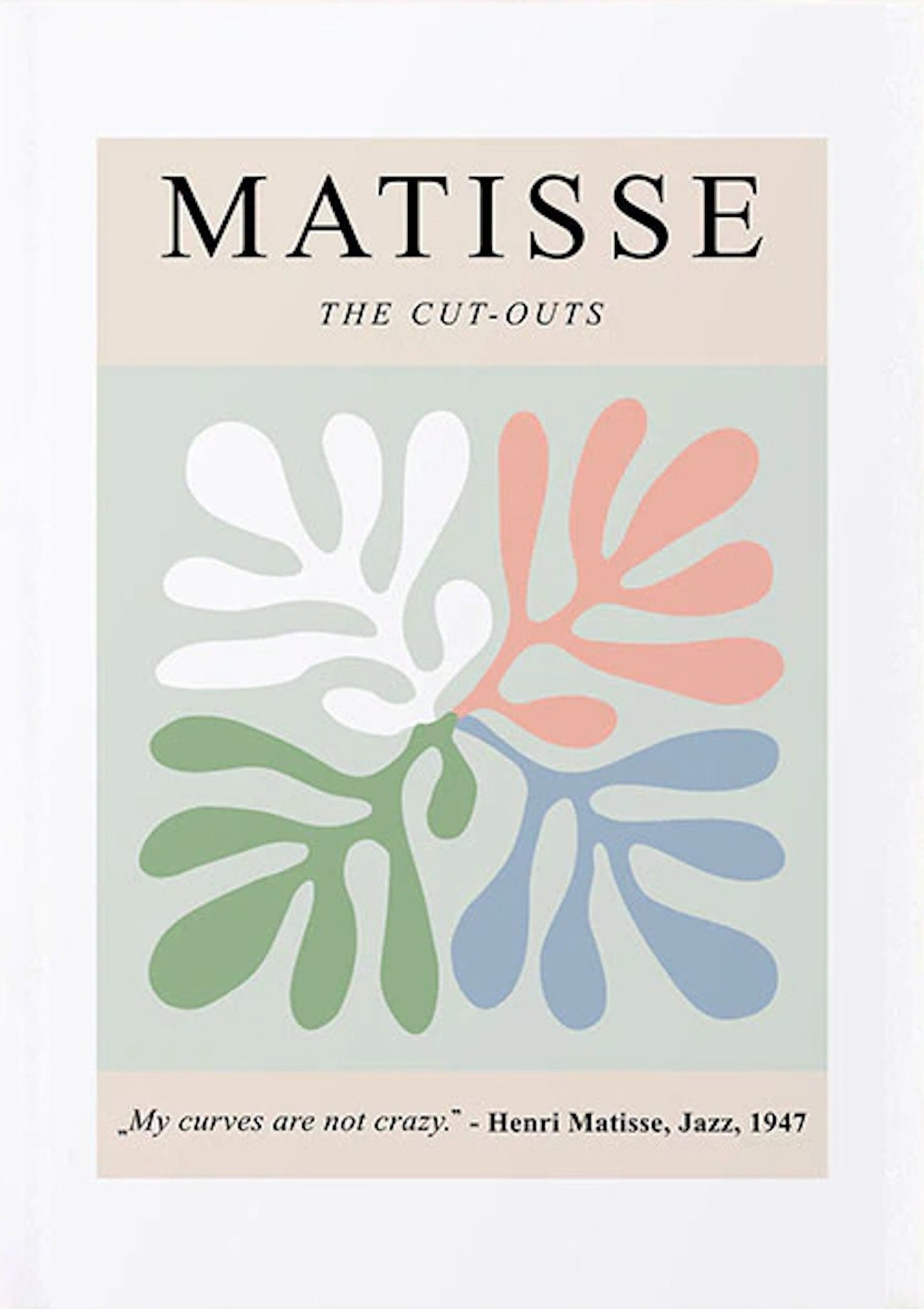 Poster Matisse Flowers Body| Pictures living room | Murals Bedroom | Deco print without frame | Pictures Set Matisse Beige