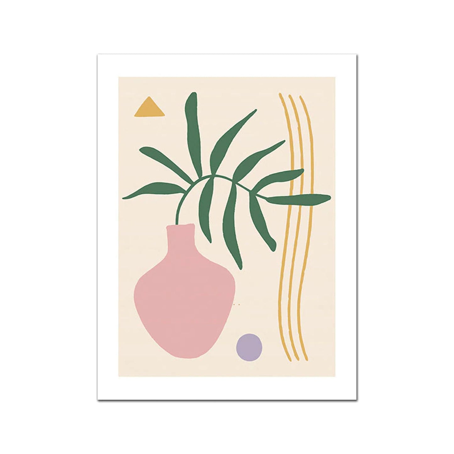 Poster Matisse Blumen Abstrakt | Bilder Wohnzimmer | Wandbilder Schlafzimmer | Deko Print ohne Rahmen | Bilder Set Matisse Beige