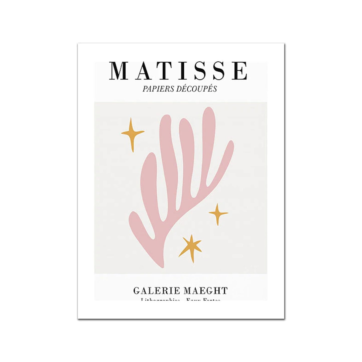 Poster Matisse Blumen Abstrakt | Bilder Wohnzimmer | Wandbilder Schlafzimmer | Deko Print ohne Rahmen | Bilder Set Matisse Beige