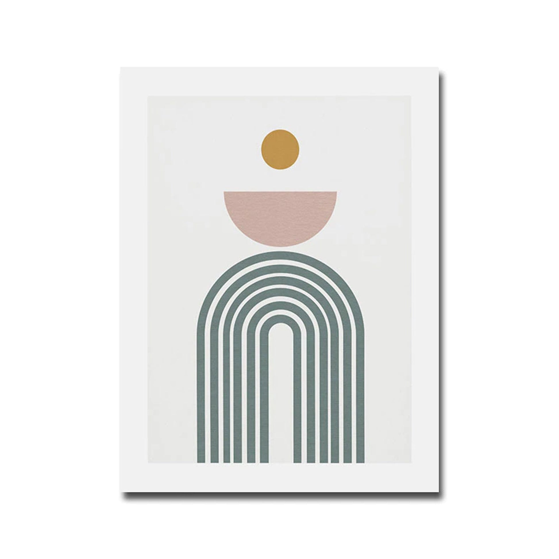 Buntes, geometrisches Poster von justgoodmood, inspiriert von Matisse, mit harmonischen Formen und sanften Farben, ideal für eine künstlerische Wandgestaltung.