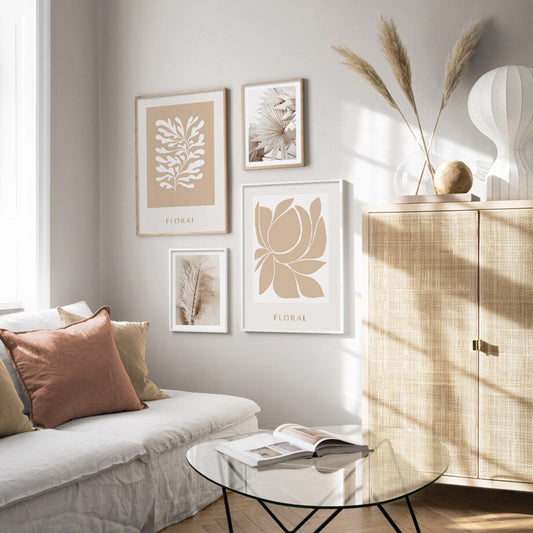 Poster pampas grass and dried flowers as a decorative print without a frame