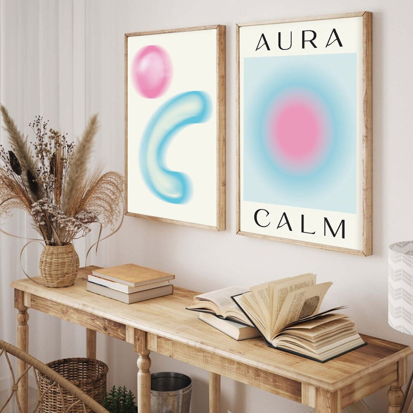 Poster spirituality blue aura as a decorative print without a frame