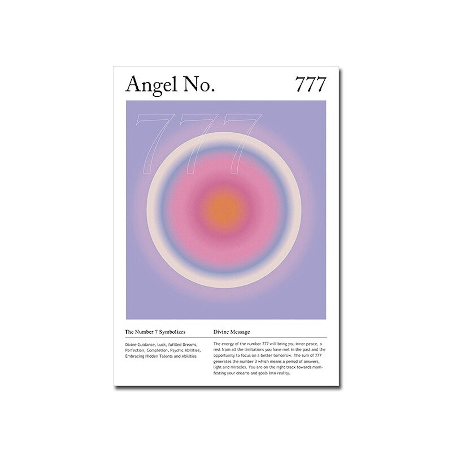Poster Engel Zahlen Bedeutung als Print ohne Rahmen