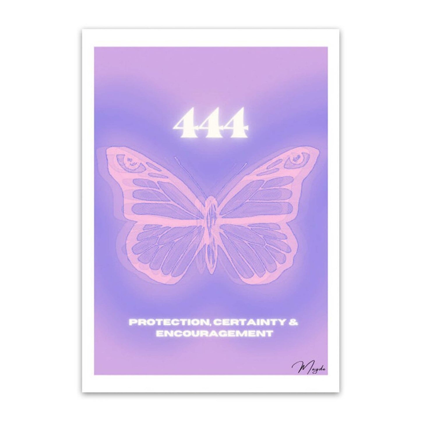 Poster angel numbers three series 111 to 999 as a decorative print without a frame