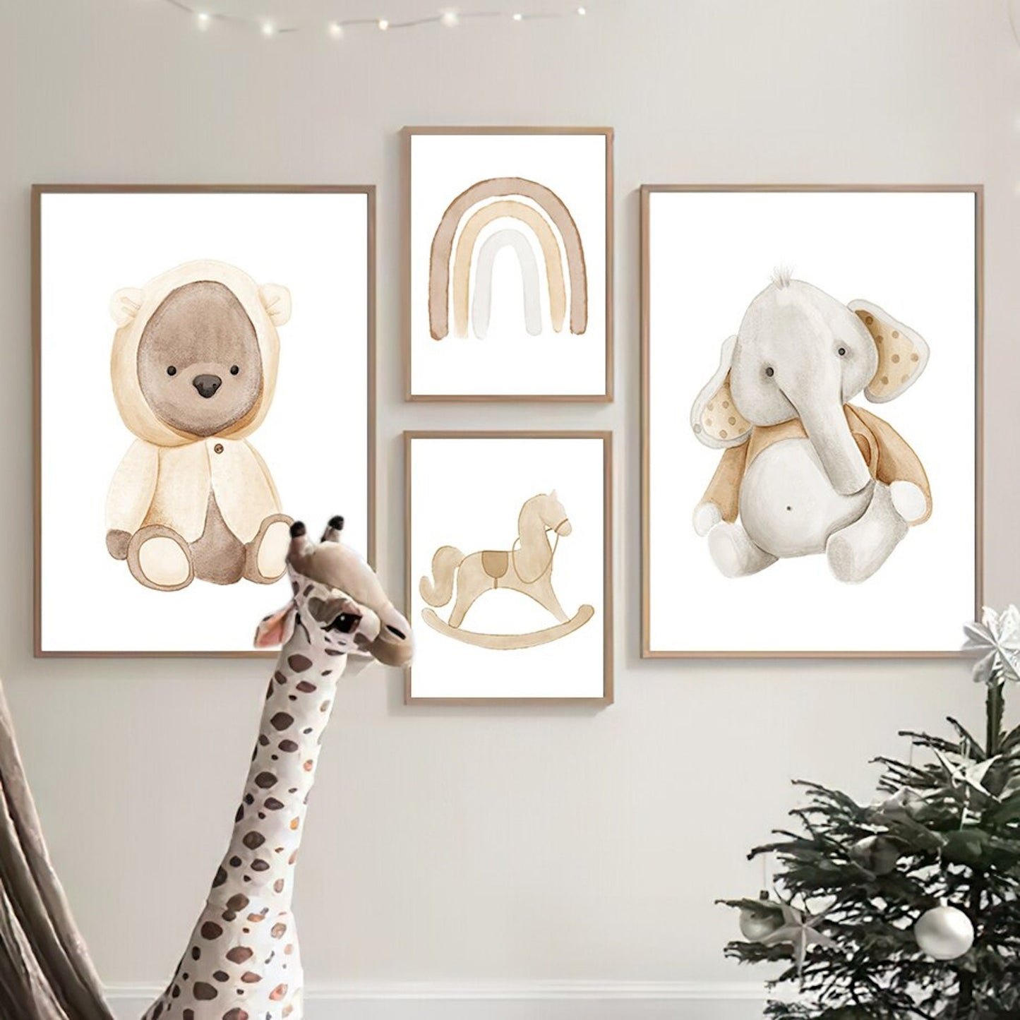 Poster für Kinderzimmer mit Tieren und Buchstabe als Deko Print ohne Rahmen
