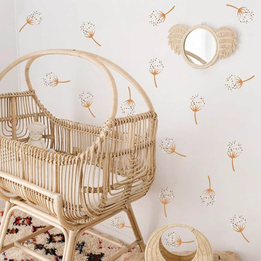 Wandaufkleber für Kinderzimmer Löwenzahn in Boho Stil als Sticker Set