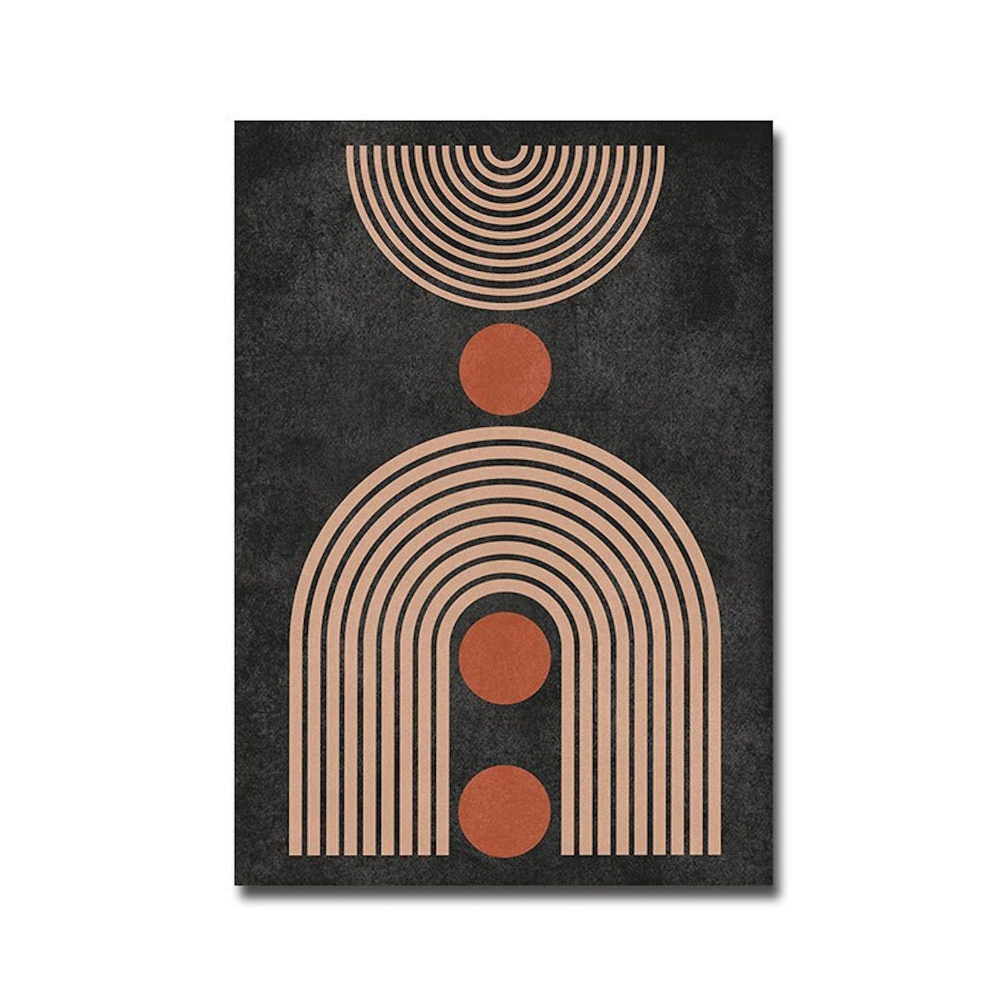 Poster boho semicircle arch lines shape and circles as a decorative print without a frame