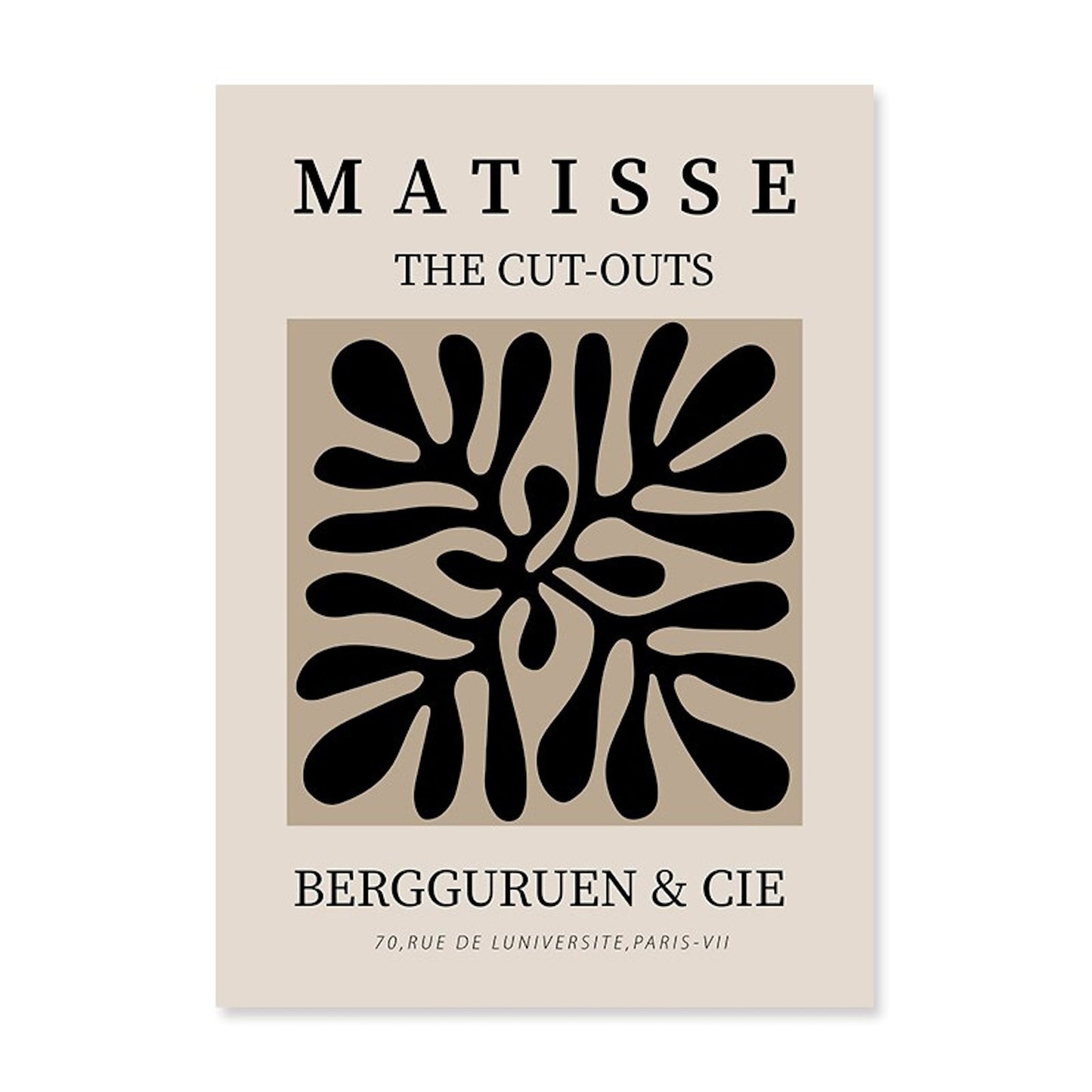 Poster Minimalistic Matisse cut outs and line shapes as a decorative print without a frame