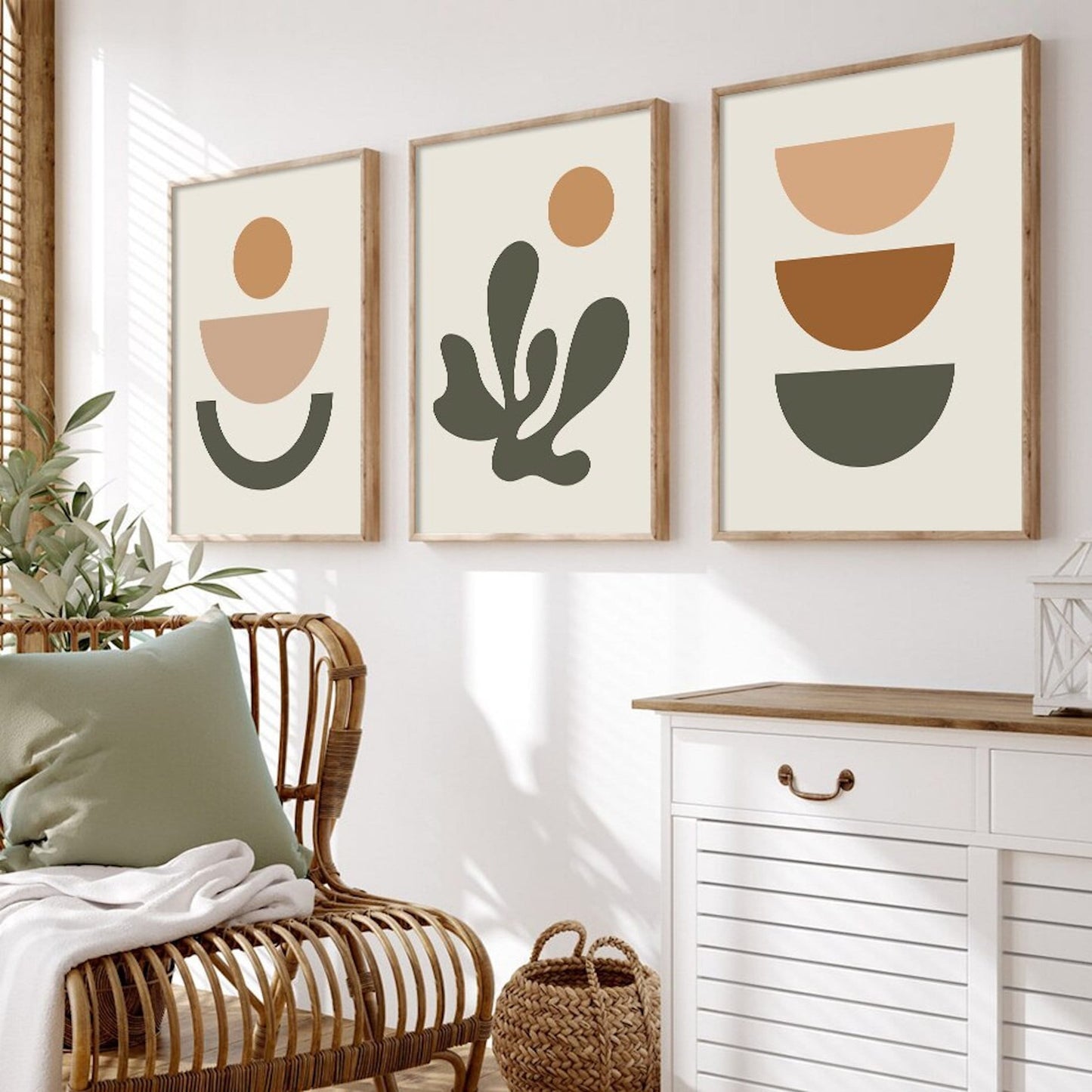 Poster Plants Boho with line shapes as a decorative print without a frame