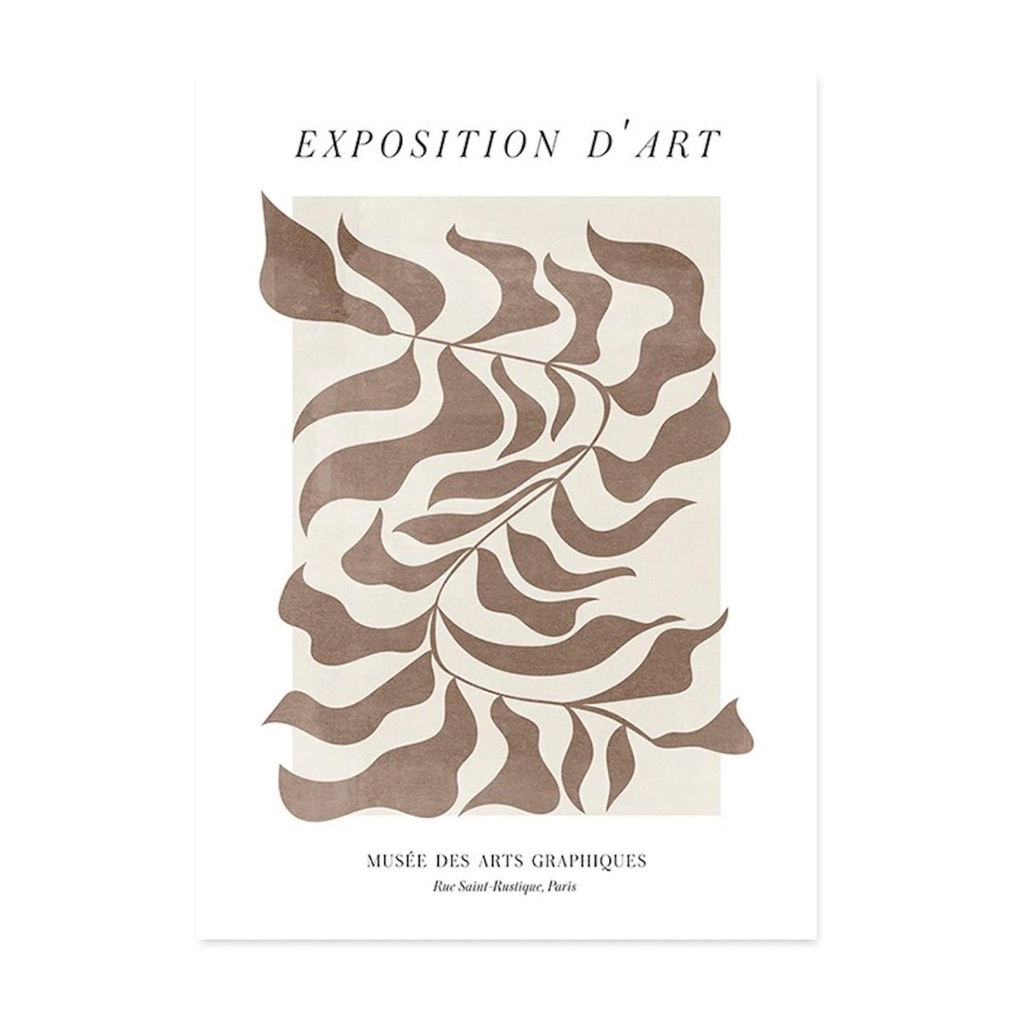 Poster face lines and abstract shapes as a decorative print without a frame