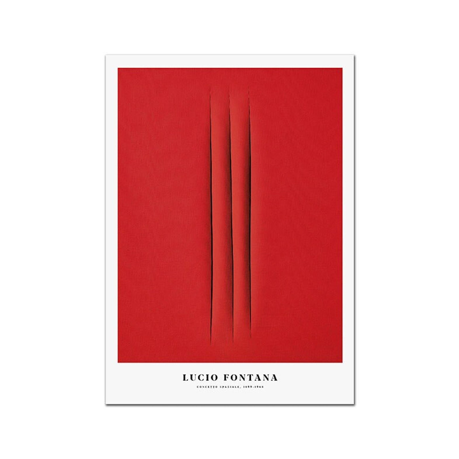 Ein stilvolles Poster im Cut Stoff Optik Design von justgoodmood. Dieses dekorative Wandbild in kräftigem Rot bringt Leben in Wohnzimmer und Schlafzimmer.