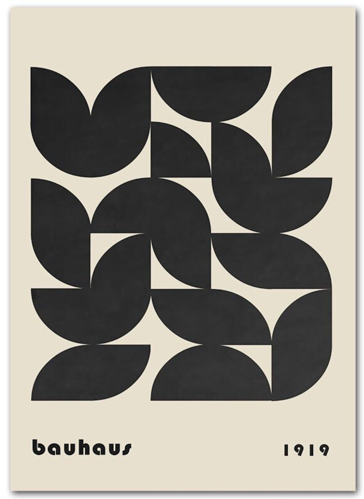 Poster Bauhaus eye with different shapes and patterns as a decorative print without a frame