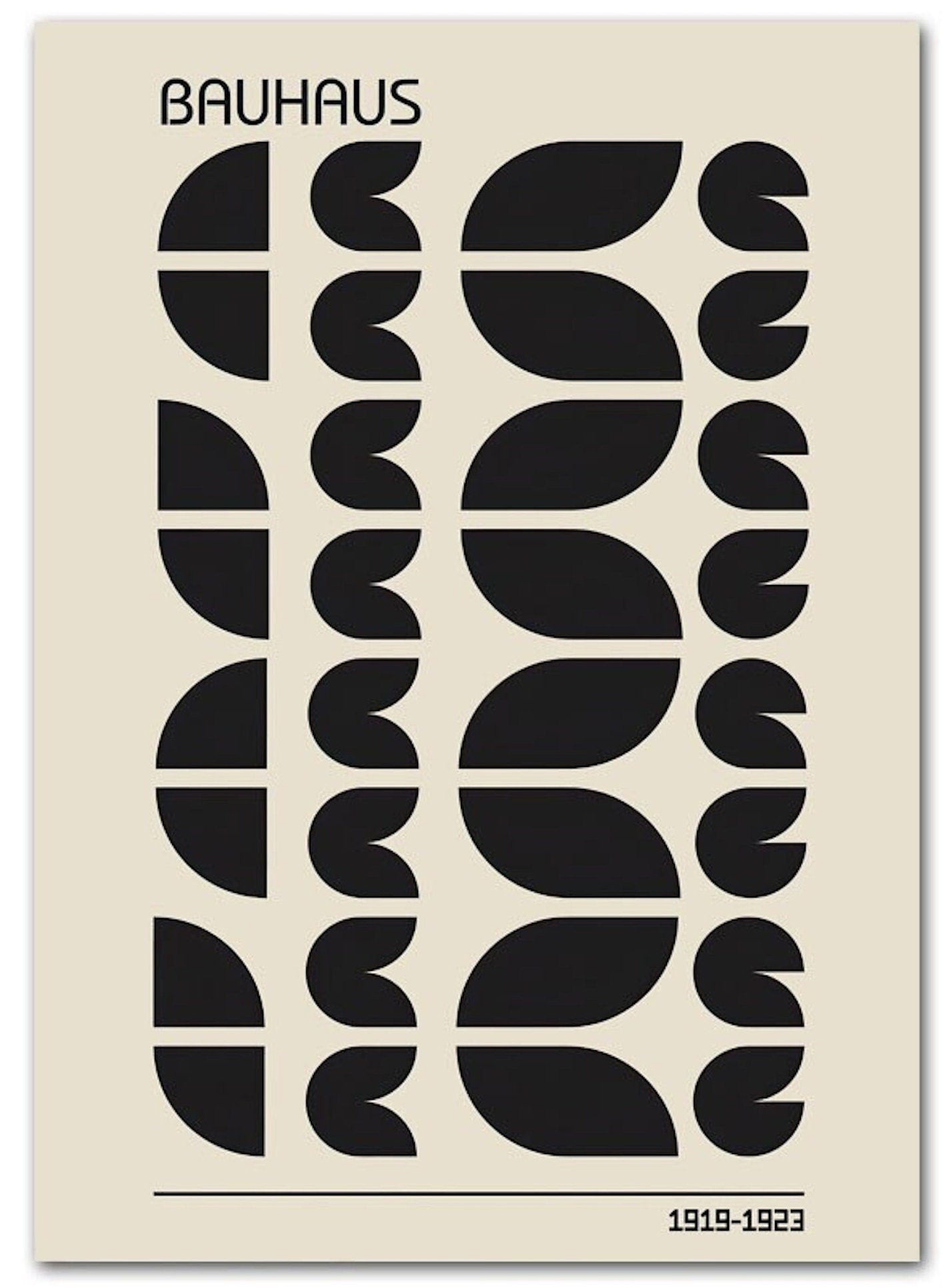 Poster Bauhaus exhibition with different shapes and patterns as a decorative print without a frame