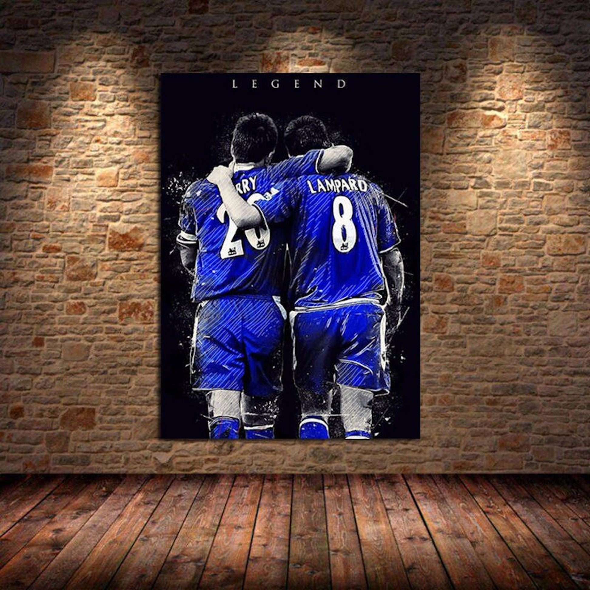 Stylisches Poster von Chelsea-Legenden Terry und Lampard, perfekten für Fußballfans und zur Wanddekoration von justgoodmood - Poster Fußball Christiano Ronaldo und Messi als Deko Print ohne Rahmen.