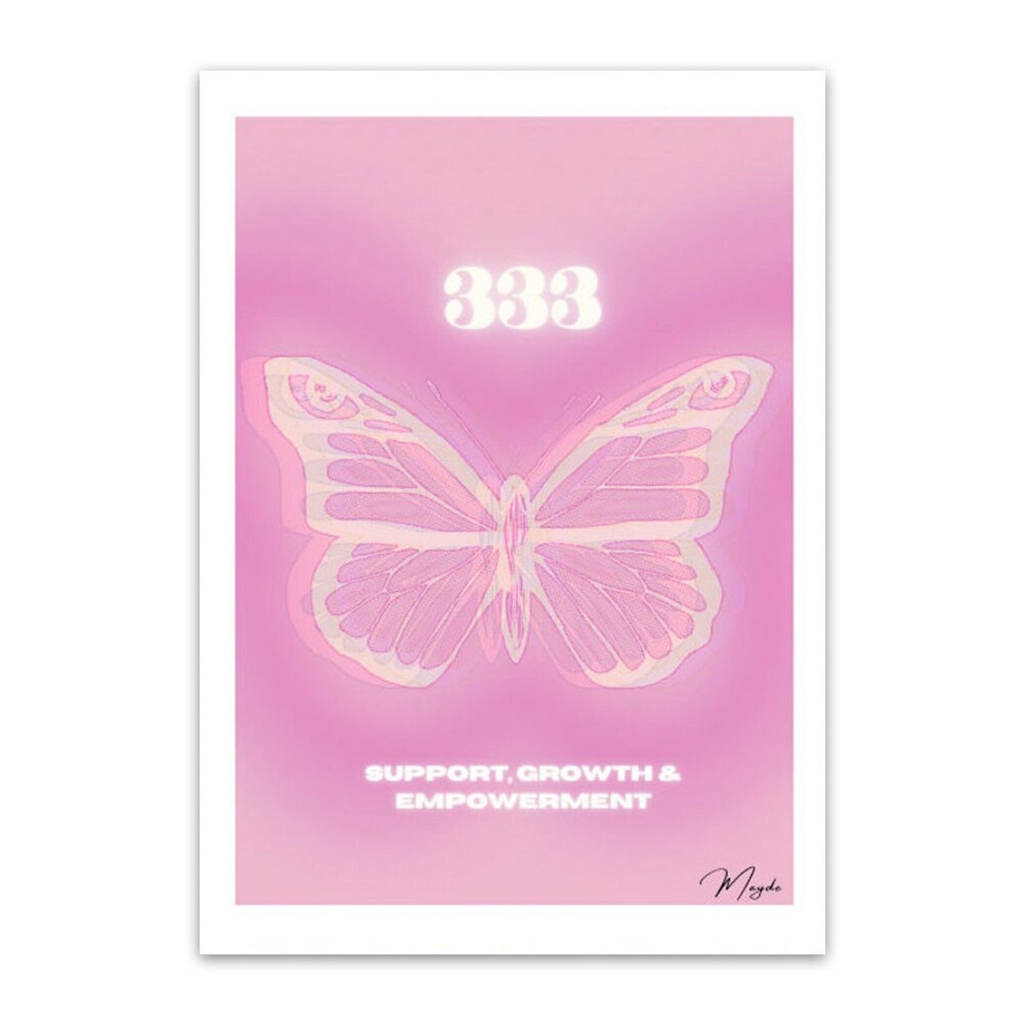 Poster angel numbers three series 111 to 999 as a decorative print without a frame