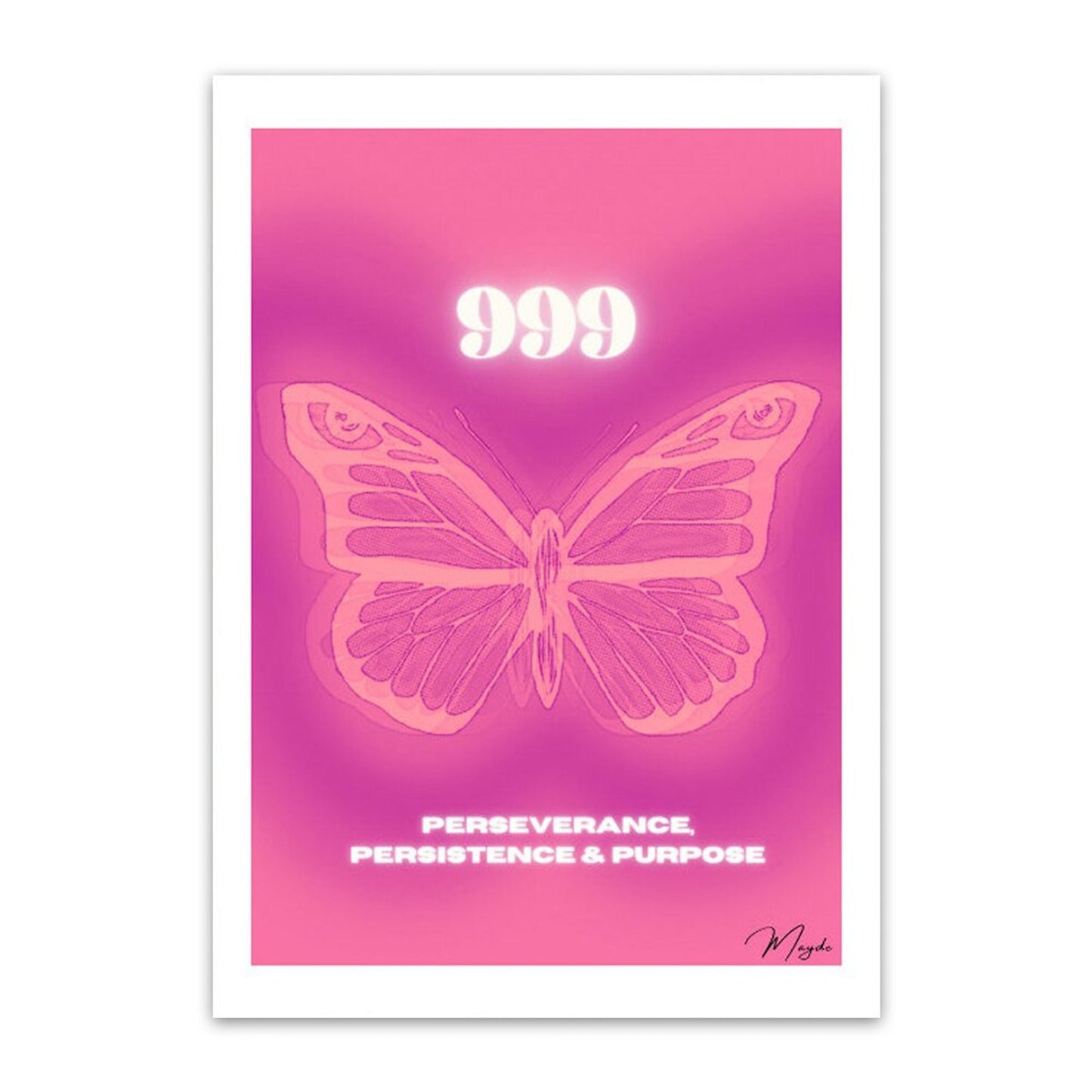 Poster angel numbers three series 111 to 999 as a decorative print without a frame