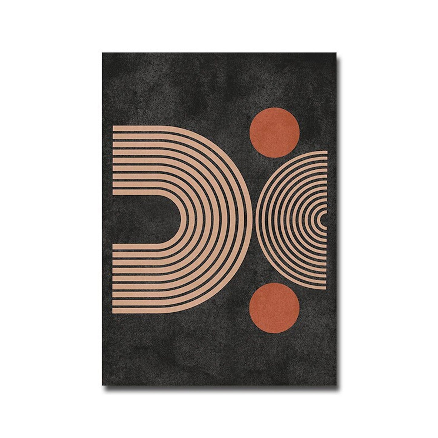 Poster boho semicircle arch lines shape and circles as a decorative print without a frame