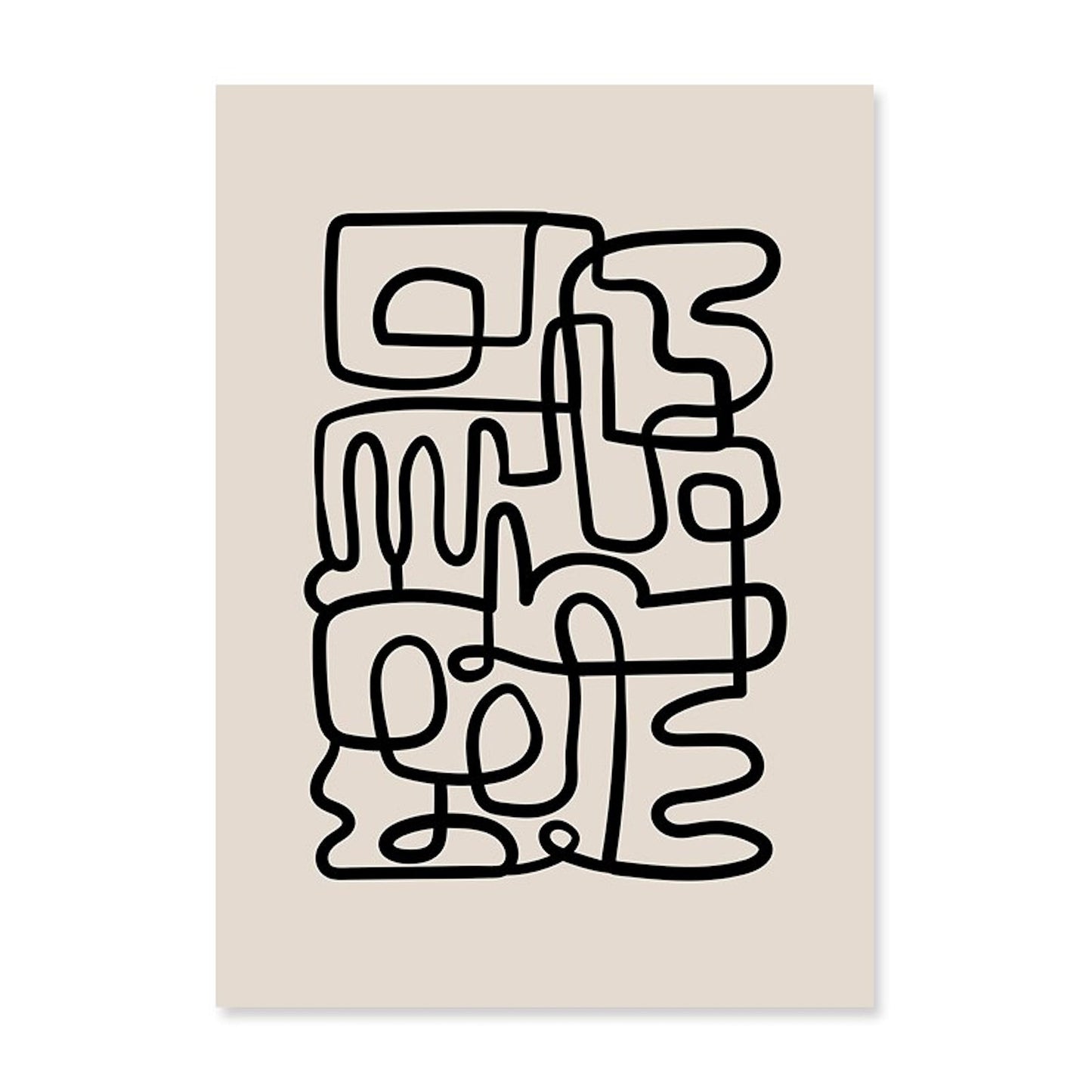 Poster Minimalistic Matisse cut outs and line shapes as a decorative print without a frame