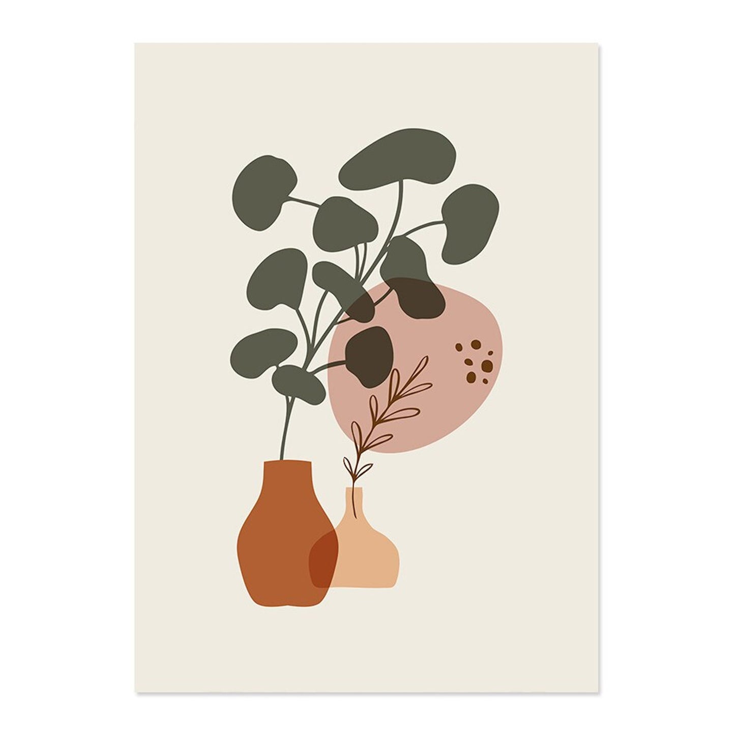 Poster Plants Boho with line shapes as a decorative print without a frame