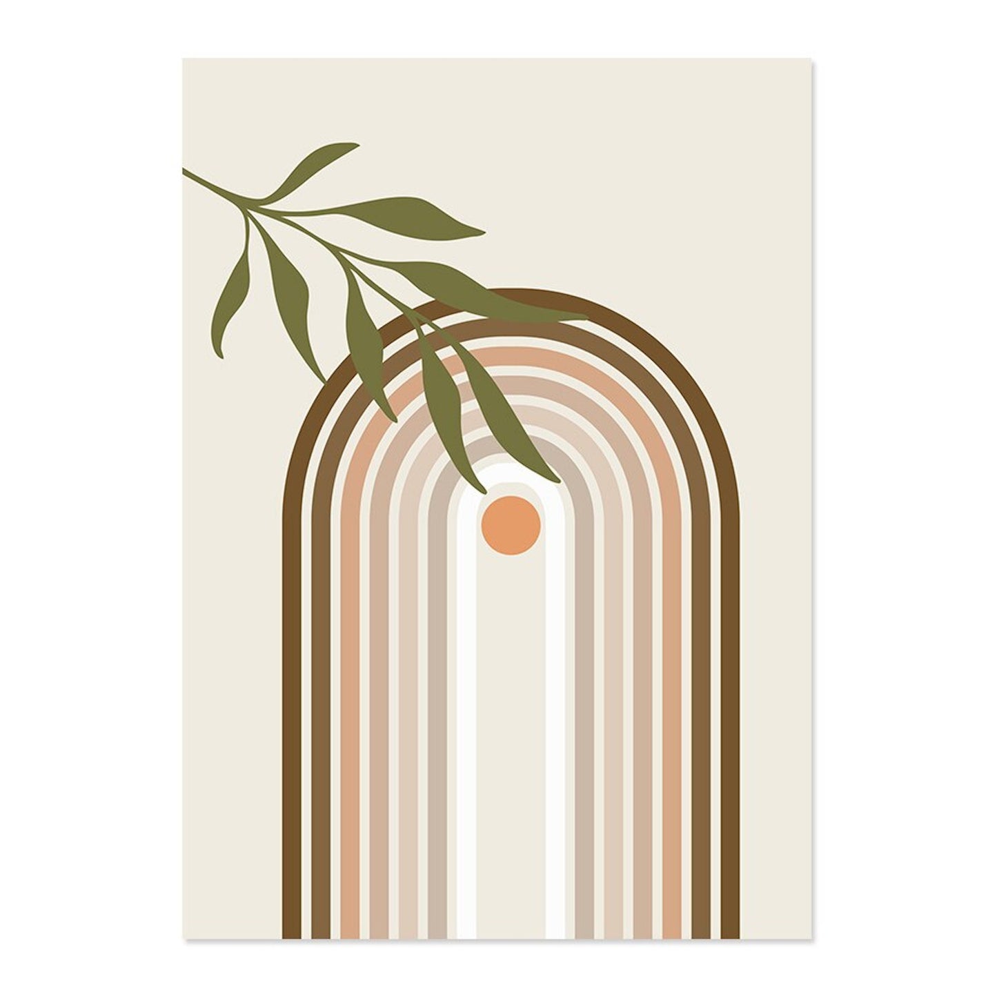 Poster Plants Boho with line shapes as a decorative print without a frame